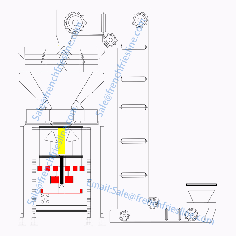 Automatic Frozen French Fries Packing Machine Snacks Chips Packaging machine